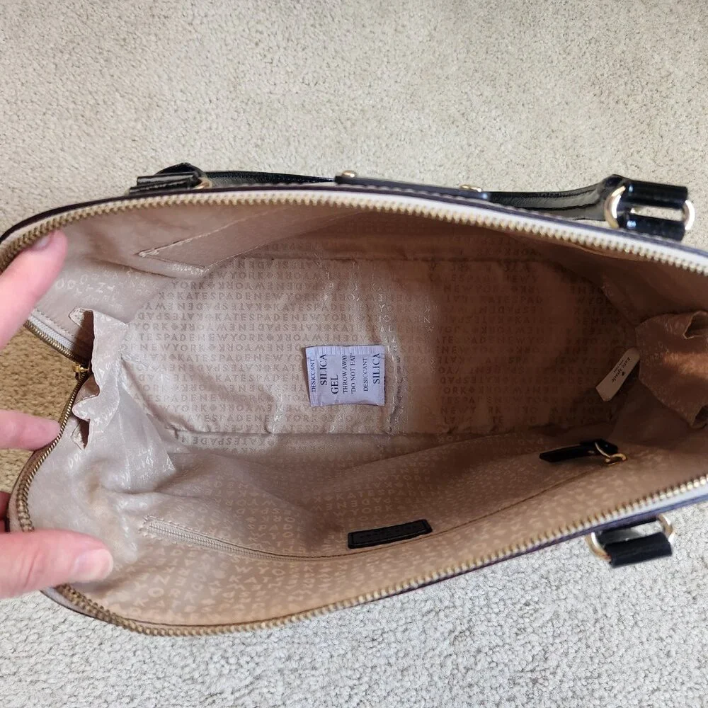 NWT Kate Spade Rachelle Wellesley Patent Leather Satchel--Cream and Black
